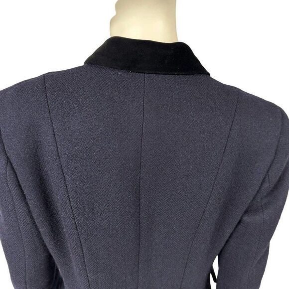 Womens Vintage Brooks Brothers Tailored Long Wool Overcoat Navy - Picture 6 of 10